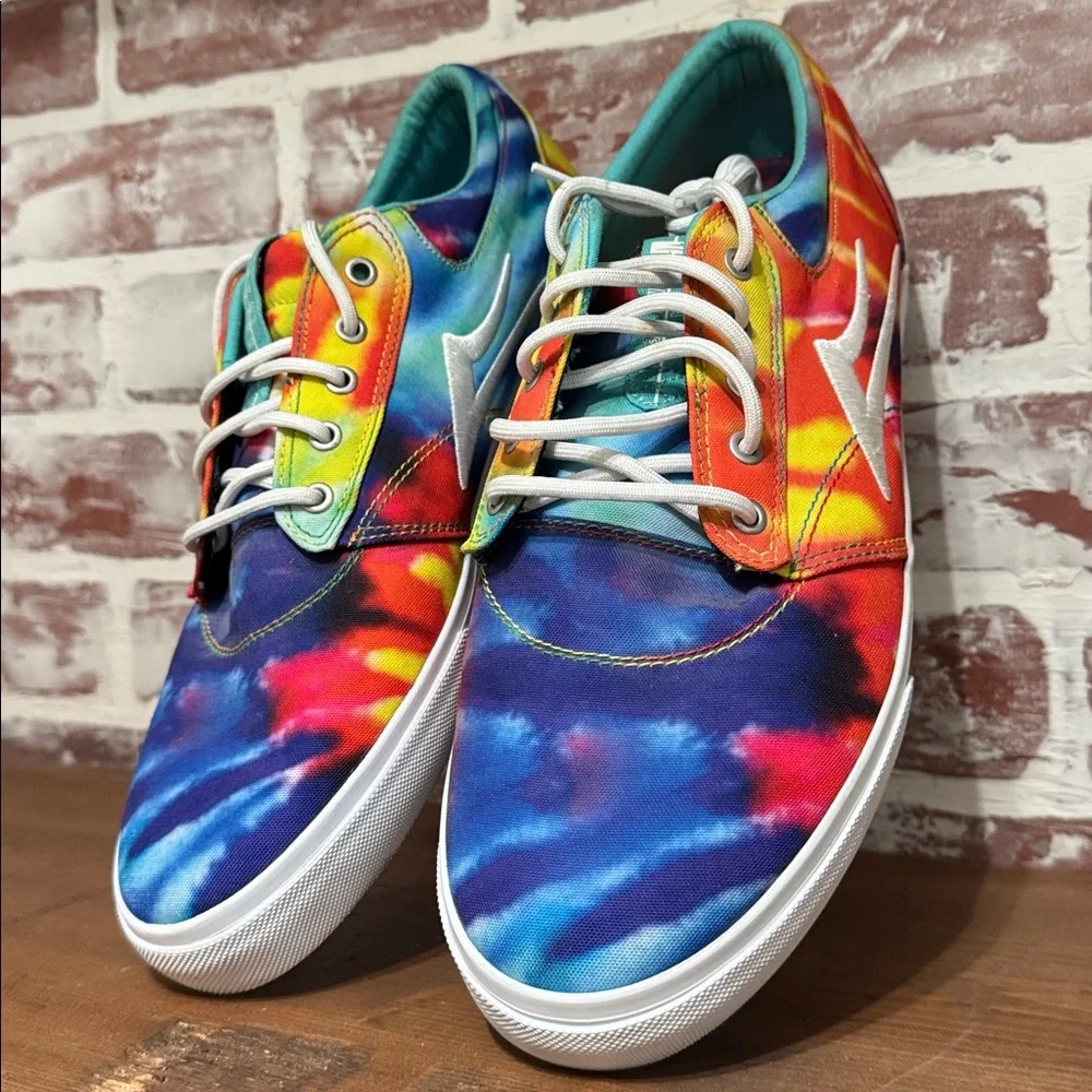 Lakai Men's Griffin Sneakers- Orange Tie-Dye / Lace-Up / Low-Top / Size 11 - Picture 6 of 11